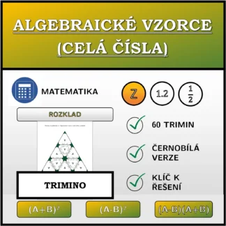 Trimino: Algebraické vzorce (celá čísla), rozklad