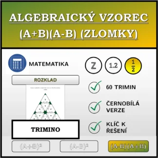Trimino: Algebraický vzorec (A+B)(A-B) (zlomky), rozklad