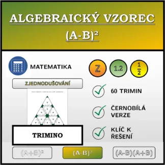 Trimino: Algebraický vzorec (A-B)², zjednodušování