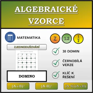 Domino: Algebraické vzorce, zjednodušování