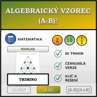 Trimino: Algebraický vzorec (A-B)², rozklad