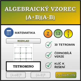 Tetromino: Algebraický vzorec (A+B)(A-B), rozklad