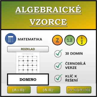 Domino: Algebraické vzorce, rozklad