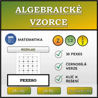 Pexeso: Algebraické vzorce, rozklad