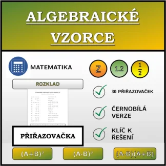 Přiřazovačka: Algebraické vzorce, rozklad